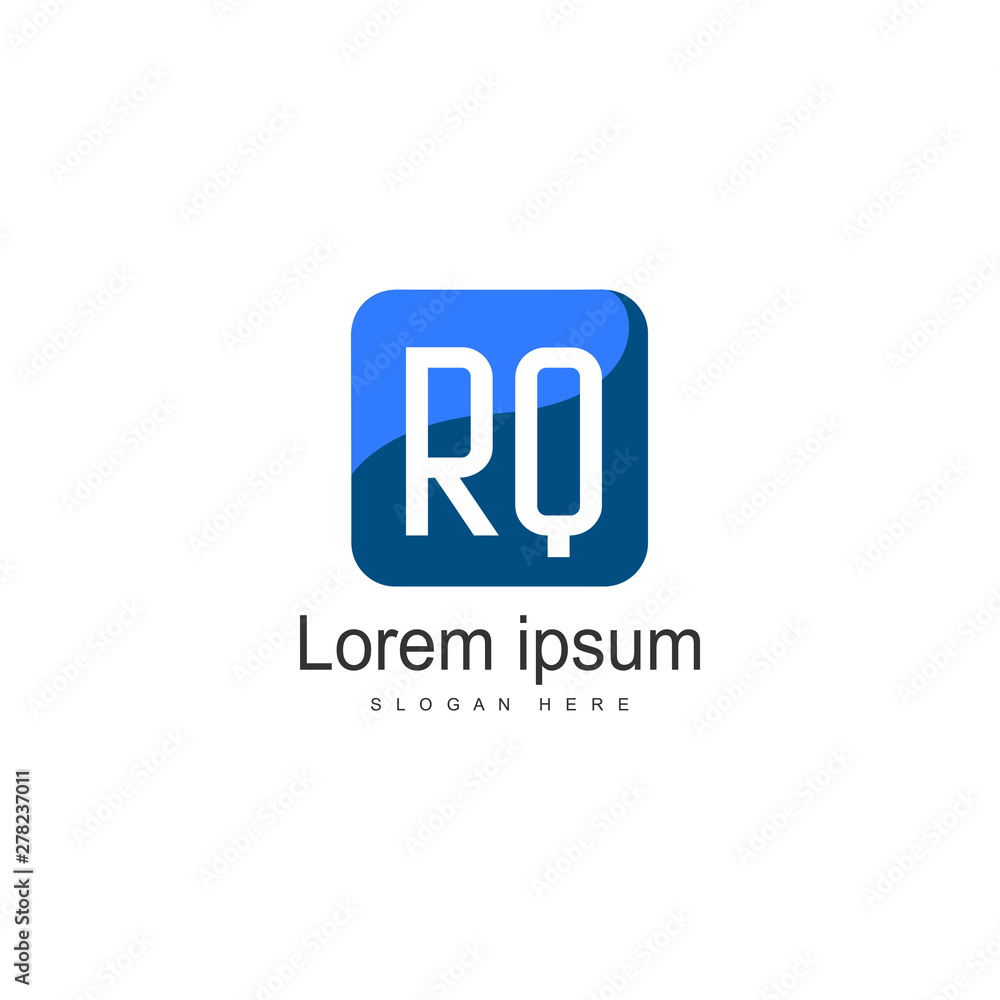 Obraz premium Initial RQ logo template with modern frame. Minimalist RQ letter logo vector illustration