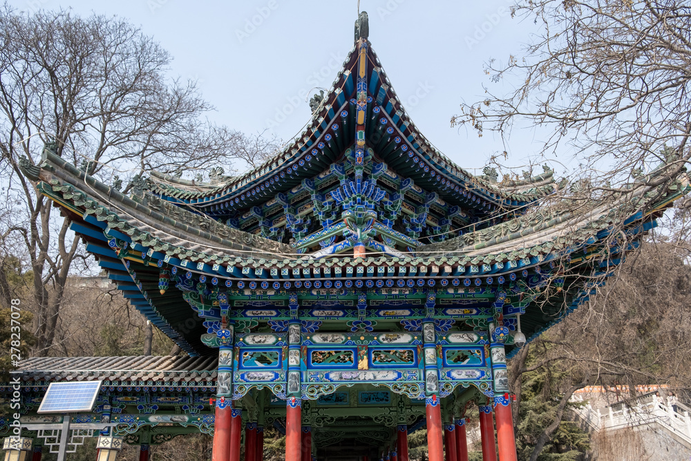 Nice old chinese culture pavilion in Lanzhou city, China Nice old chinese culture pavilion in Lanzhou city, China