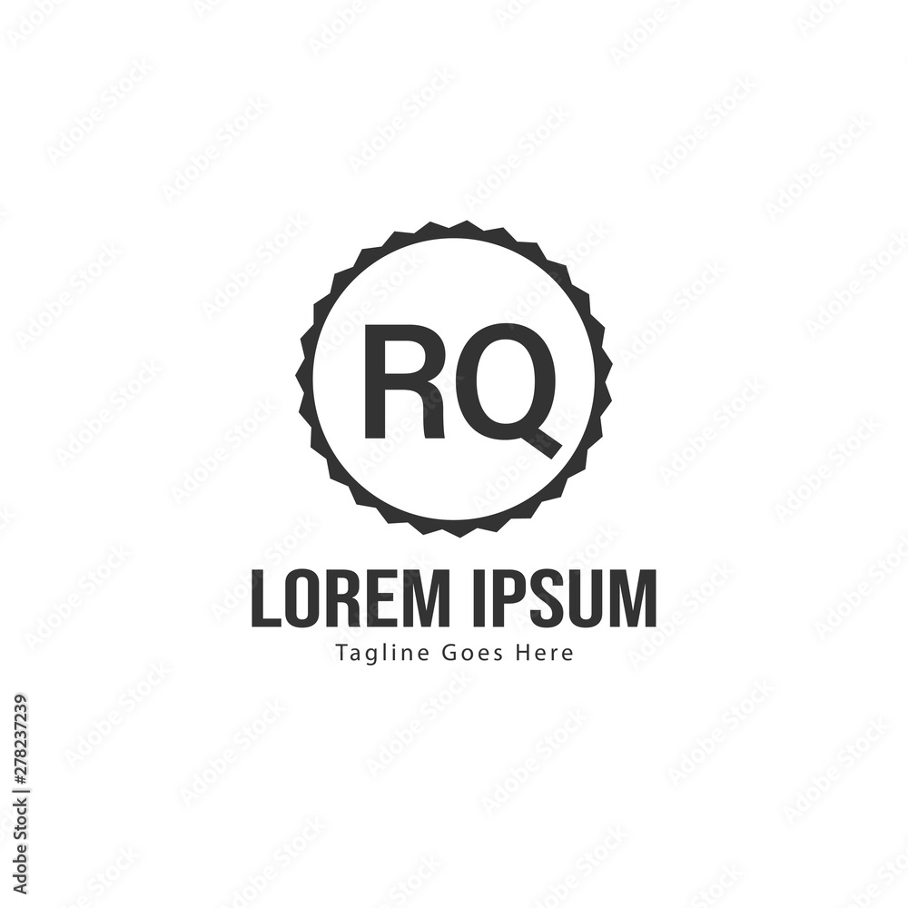 Initial RQ logo template with modern frame. Minimalist RQ letter logo vector illustration Initial RQ logo template with modern frame. Minimalist RQ letter logo vector illustration