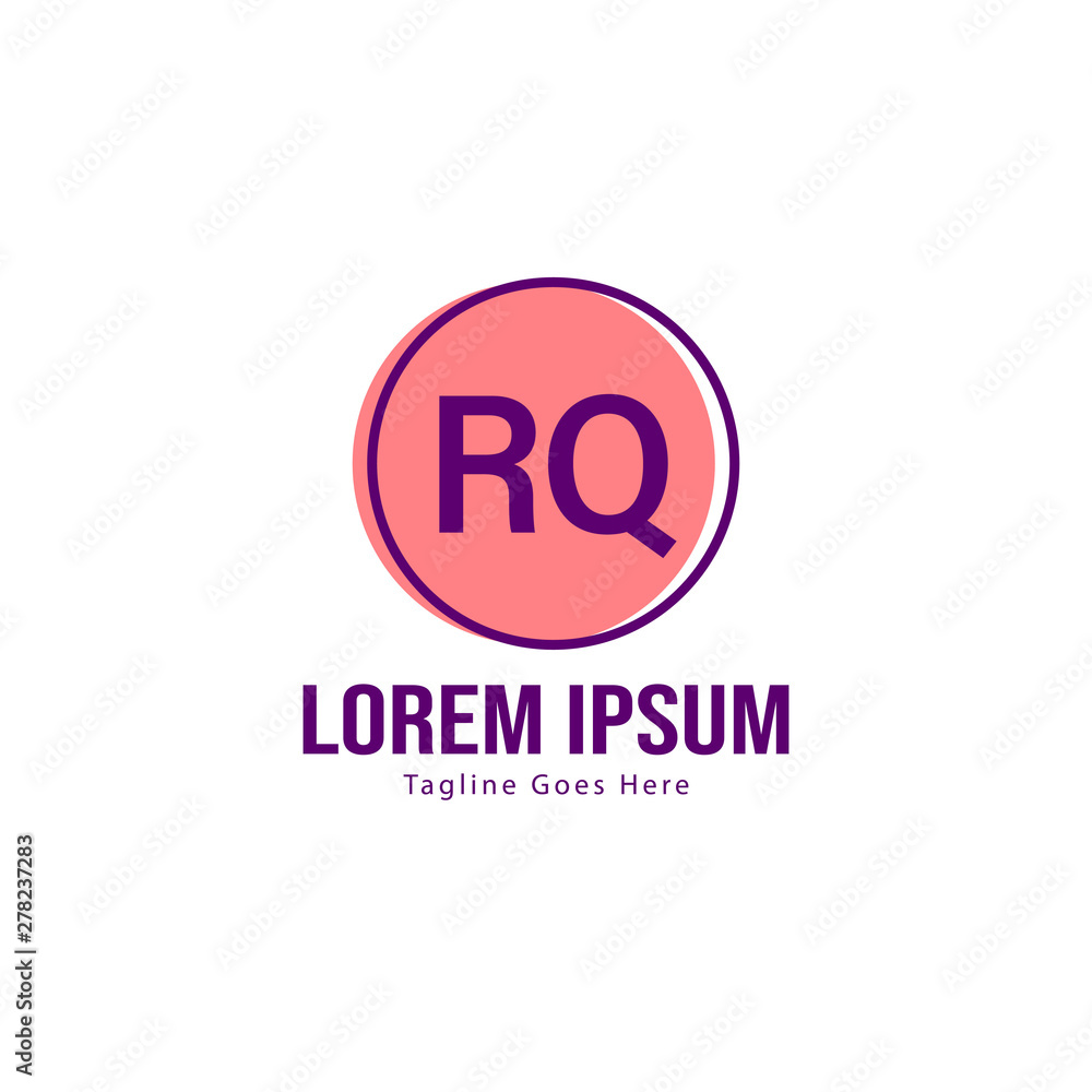 Initial RQ logo template with modern frame. Minimalist RQ letter logo vector illustration Initial RQ logo template with modern frame. Minimalist RQ letter logo vector illustration