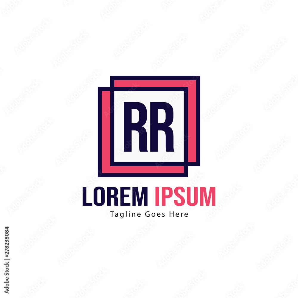 Fototapeta premium Initial RR logo template with modern frame. Minimalist RR letter logo vector illustration