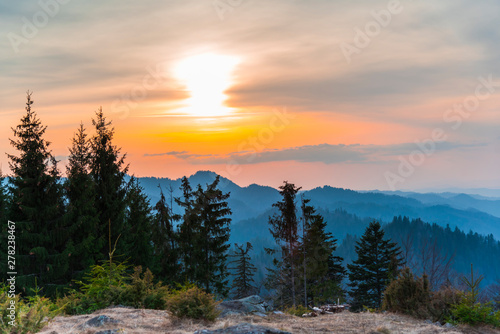 View from the hill with Colibita , Romania