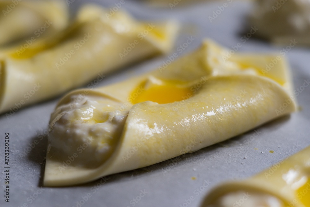 Puff pastry cheesecakes serve as a delicious sweetness for coffee or tea.