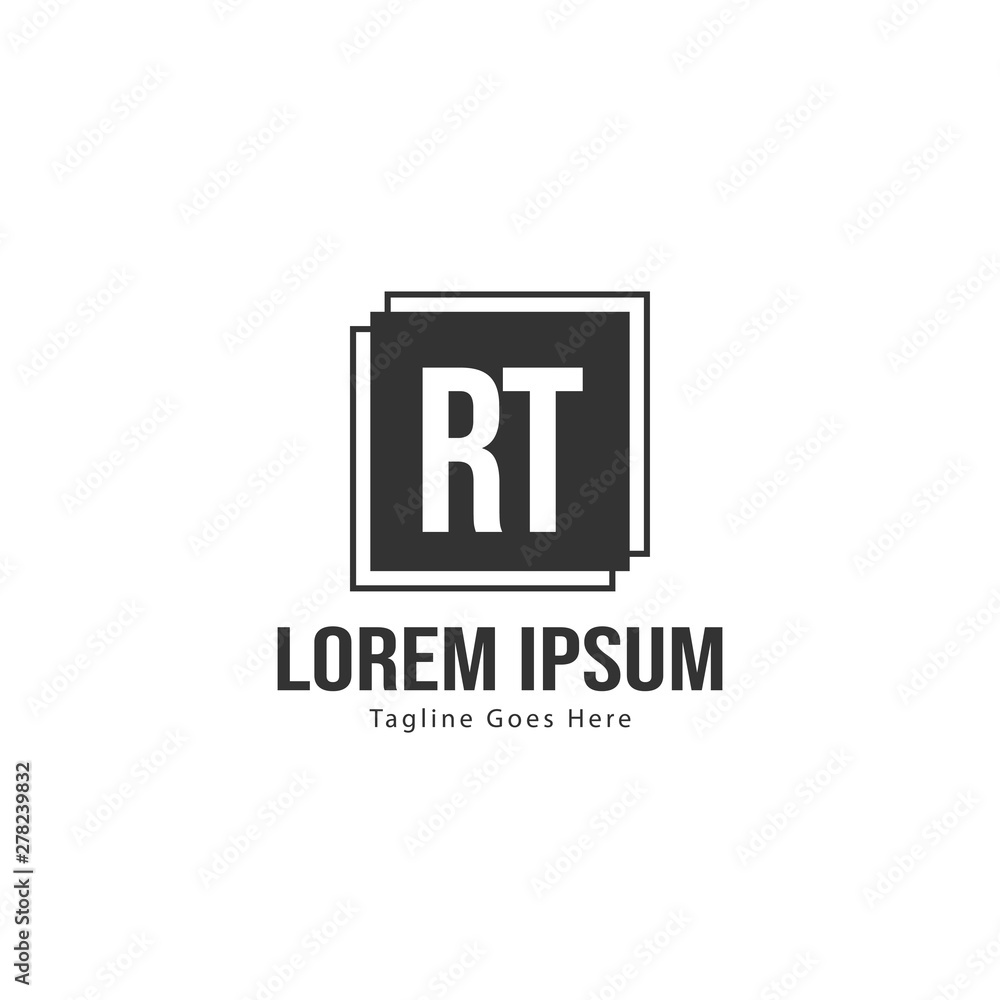 Initial RT logo template with modern frame. Minimalist RT letter logo vector illustration Initial RT logo template with modern frame. Minimalist RT letter logo vector illustration