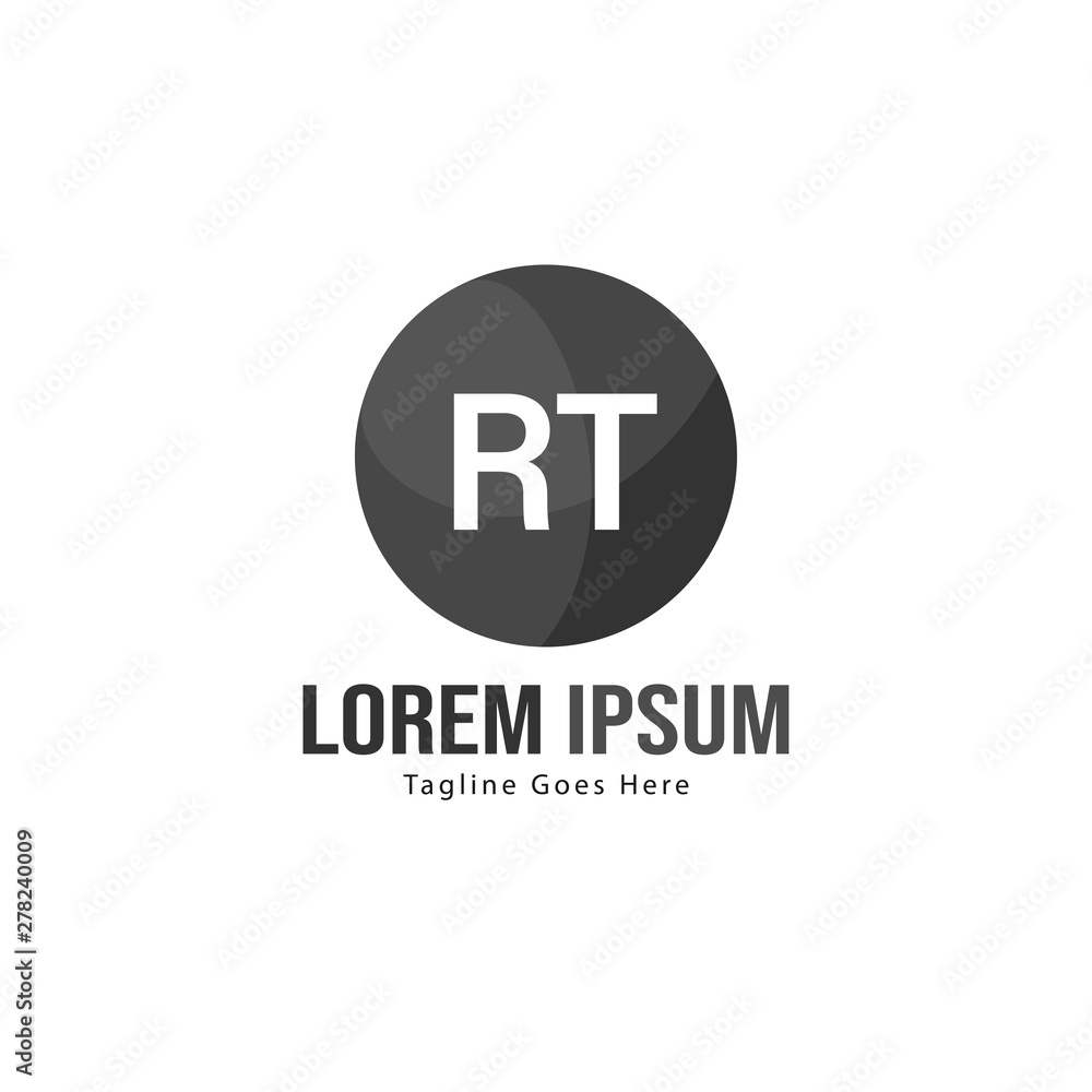 Initial RT logo template with modern frame. Minimalist RT letter logo vector illustration Initial RT logo template with modern frame. Minimalist RT letter logo vector illustration