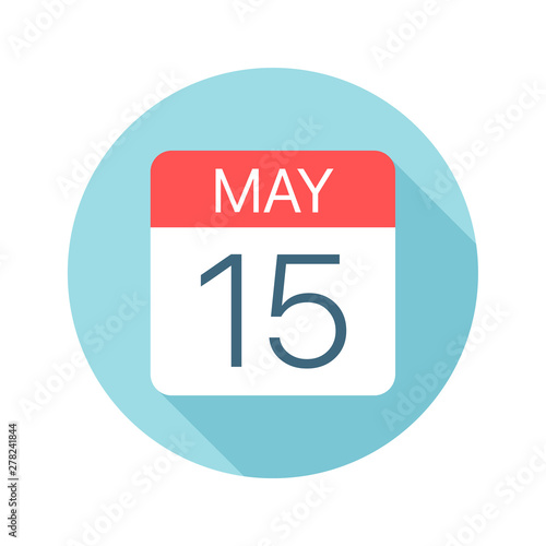 May 15 - Calendar Icon. Vector illustration of one day of month