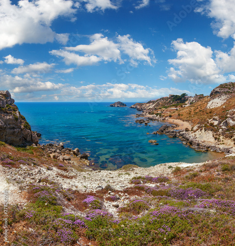 Sea beach near Rocca di San Nicola, Agrigento, Sicily, Italy