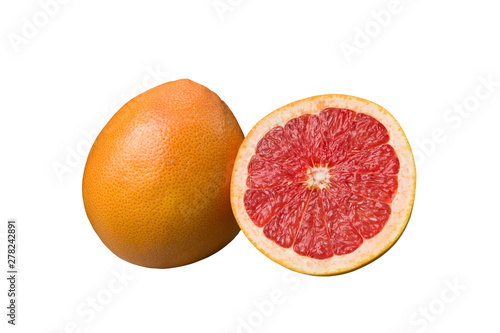 Grapefruit cut. In half, red orange. Fruits.