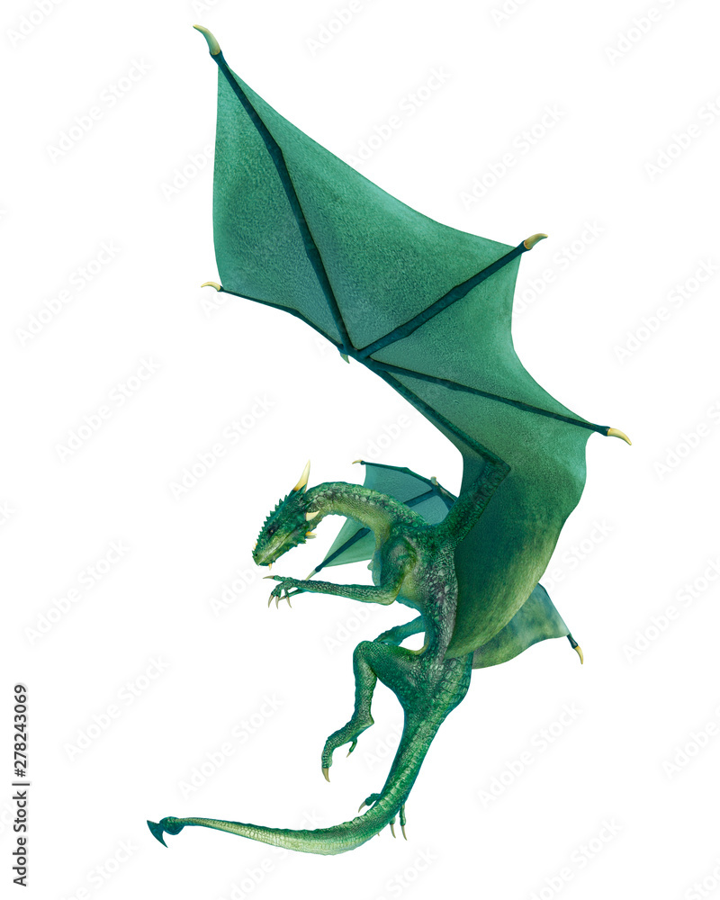 Fototapeta premium dragon floating side view