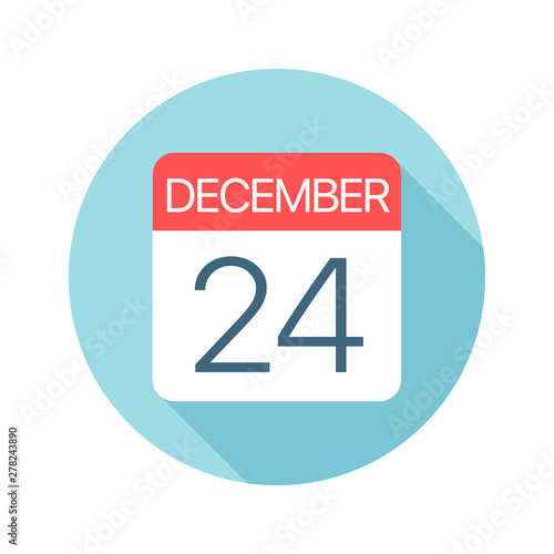 December 24 - Calendar Icon. Vector illustration of one day of month