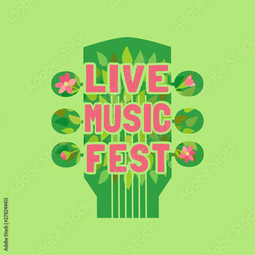 Live music fest flat color vector icon