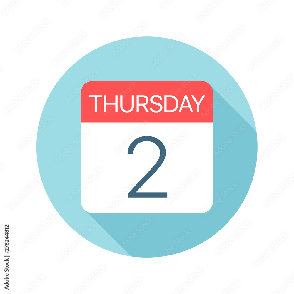 Thursday 2 - Calendar Icon. Vector illustration of one day of week Thursday 2 - Calendar Icon. Vector illustration of one day of week
