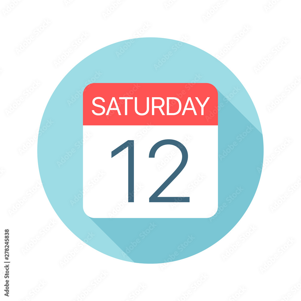 Saturday 12 - Calendar Icon. Vector illustration of one day of week Saturday 12 - Calendar Icon. Vector illustration of one day of week