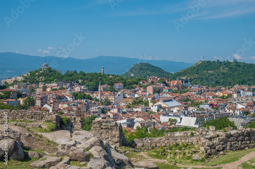 Views of the city of Plovdiv from the top of Nebet Tepe one of its seven legendary hills, where the acropolis used to be, Bulgaria © Luis