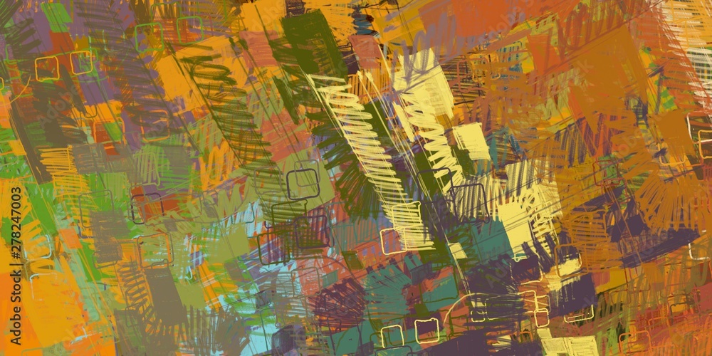 Fototapeta premium Handmade background. Colorful pattern. Backdrop material. Oil painting. Modern art. Wall painting. Wide brush. Canvas surface. Color texture. Abstract. 2d illustration. 