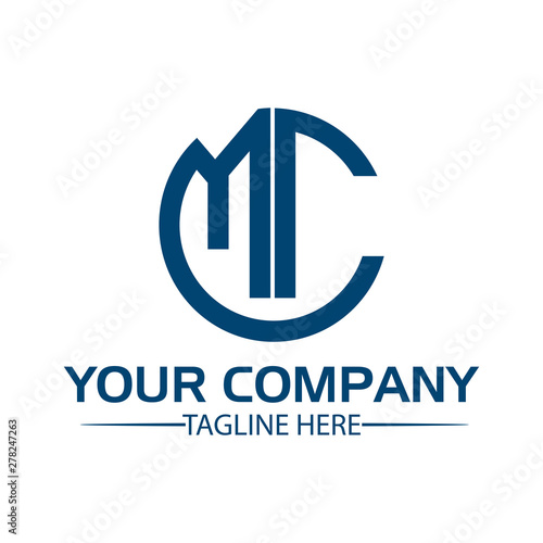 Letter MC stock logo, MC initial., flat design. technology logo