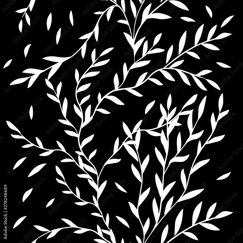 Naklejka premium The seamless background is graceful twigs. Vector