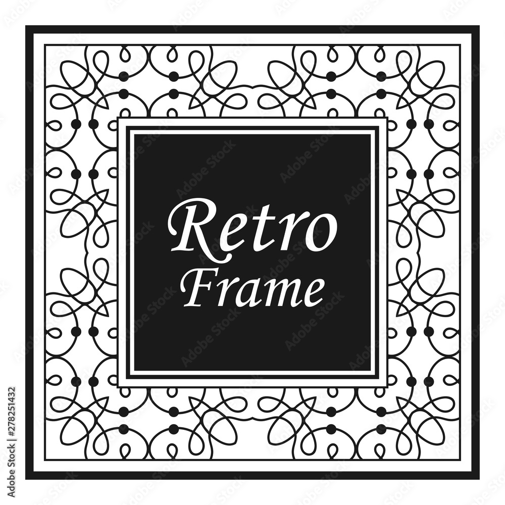 Vintage flourishes ornament swirls lines frame template vector illustration. Victorian borders for greeting cards, wedding invitations, advertising or other design and place for text.