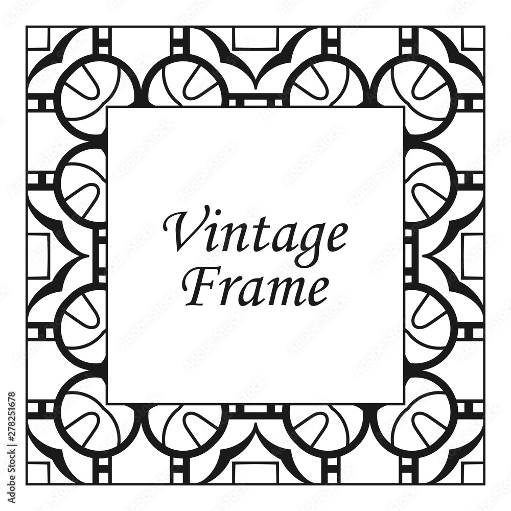Vintage flourishes ornament swirls lines frame template vector