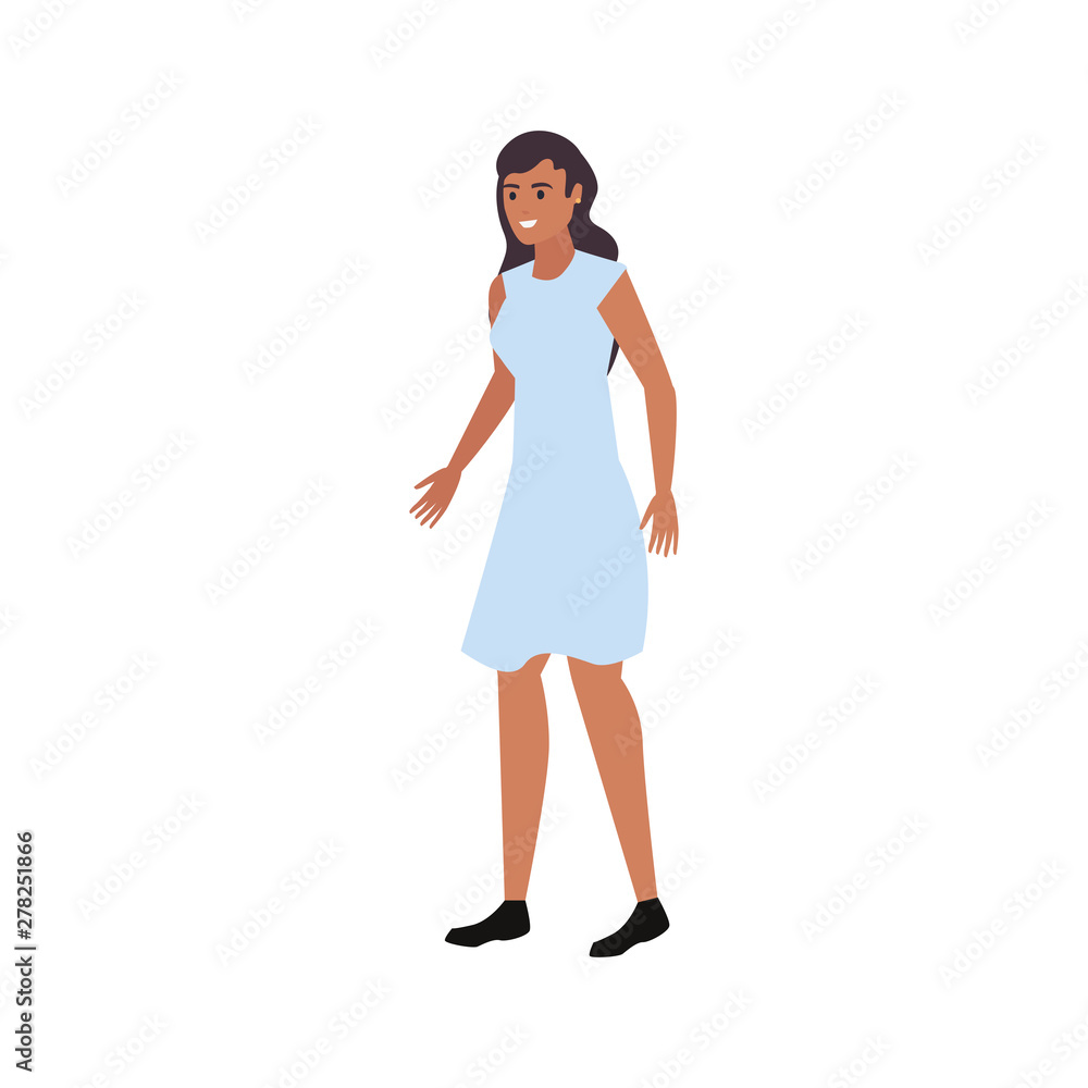 woman happy young character on white background woman happy young character on white background