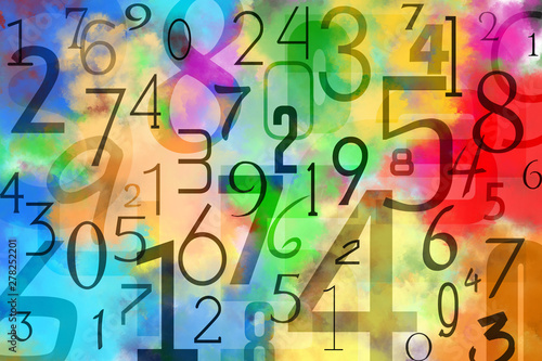 Colorful numbers background