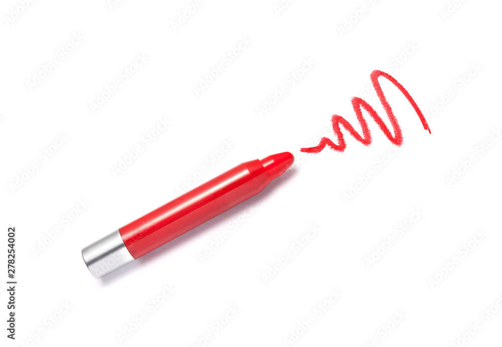Lipstick pencil and stroke isolated on white Lipstick pencil and stroke isolated on white