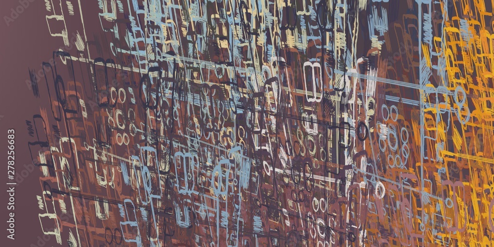 Fototapeta premium Wall painting. Backdrop material. Colorful pattern. Oil painting. Canvas surface. Abstract. Painterly mix. Color texture. 2d illustration. Wide brush. Modern art. 