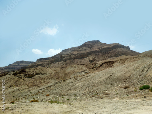 Desert land landscape with rocks  hills and mountains