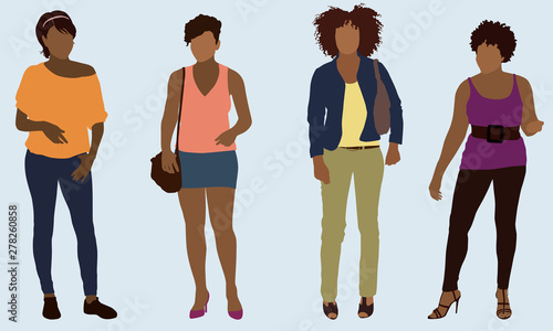 Black woman Dressed in Trendy Clothing