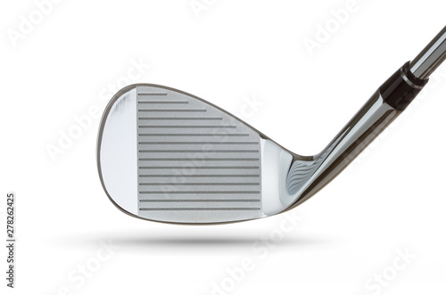 Face of Chrome Golf Club Wedge Iron On White