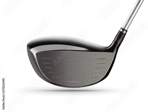 Face of Large Driver Golf Club on White Background photo
