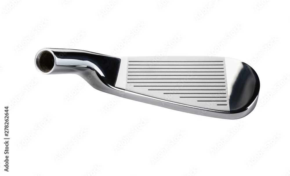 Face of Golf Club Iron Head Isolated on a White Background Face of Golf Club Iron Head Isolated on a White Background