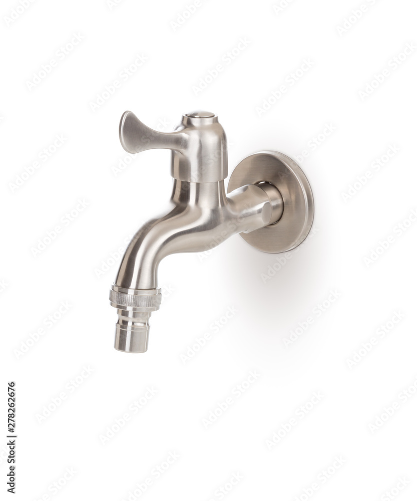 Custom Stainless Steel Faucet Isolated on a White Background