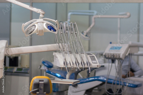 Medical equipment in the dental clinic. Dentistry