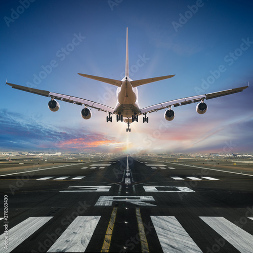 Airplane landing at the air...