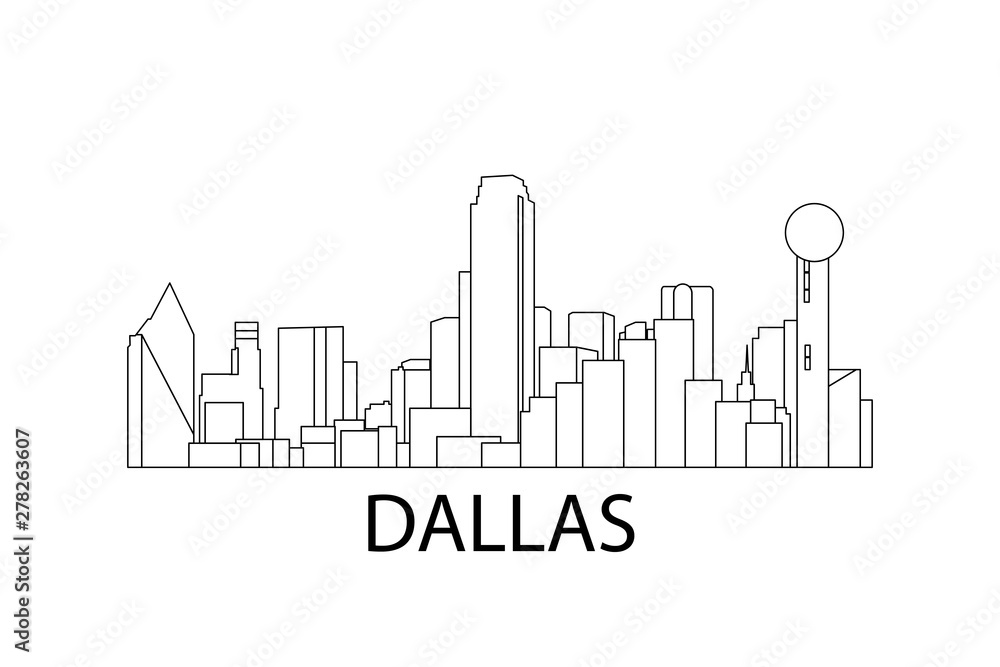 Dallas skyline. Vector illustration. Dallas, Texas, USA