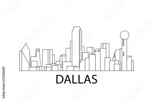 Dallas skyline. Vector illustration. Dallas  Texas  USA