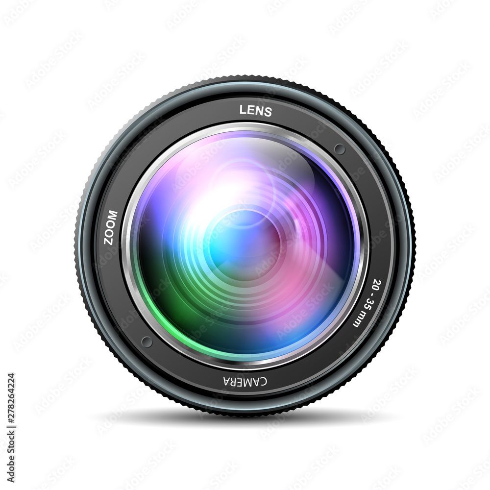 Camera photo lens, Camera lens isolated on white background vector Stock Vector Adobe Stock