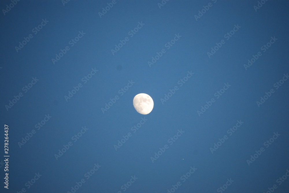 Evening Moon Portrait, Spain, Europe Evening Moon Portrait, Spain, Europe