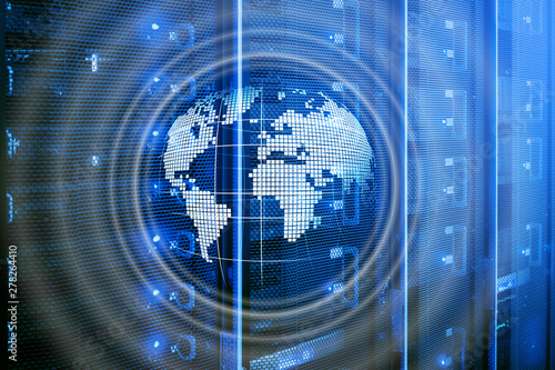 Planet Earth Hologram Globe Global communication World Wide Business concept