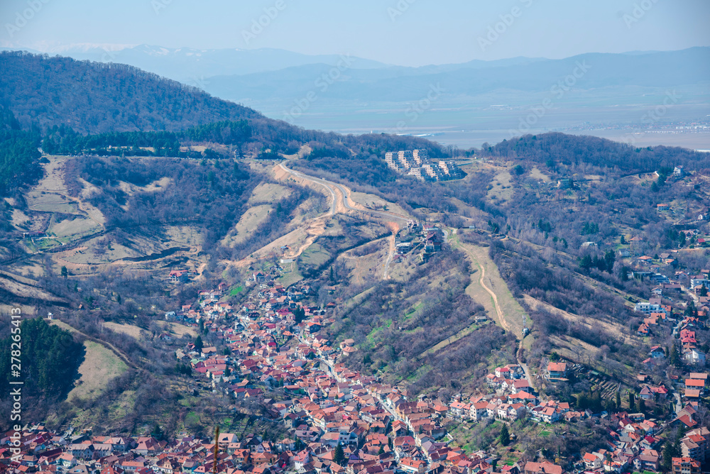 Obraz premium Brasov city aerial view from the hill