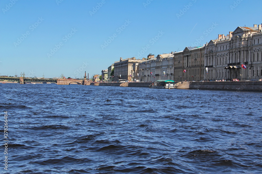 Saint-Petersburg. Russia. Embankment of the river Neva. Historic centre