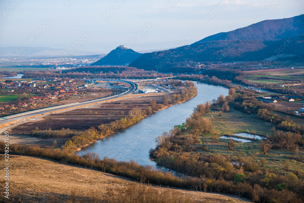 Mures river view from the hill