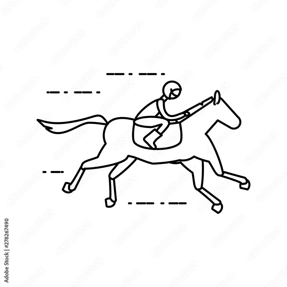 horse with jockey racecourse icon