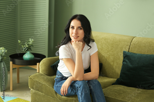 Portrait of beautiful woman...