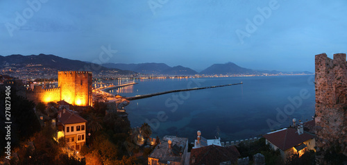 Photography alanya marina at night