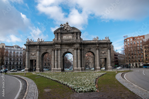 Puerta de Alcalá is a Neo-classical monument in the Plaza de la Independencia in Madrid, Spain. It is regarded as the first modern post-Roman triumphal arch in Europe. 