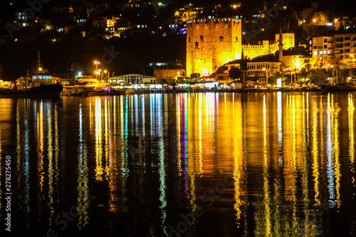 alanya marina at night