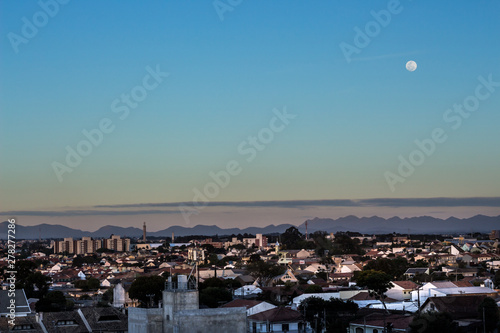 city, sky and moon