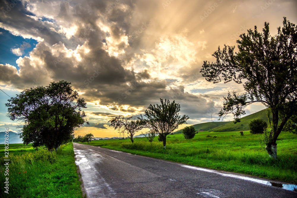 Fantastic landscape at sunset